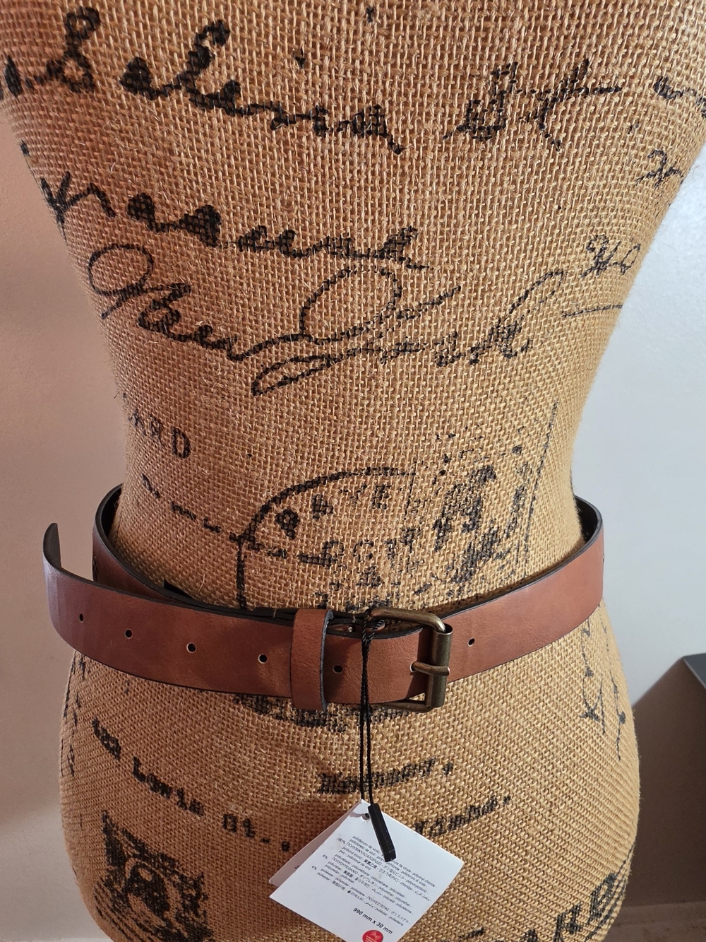 Madewell Tan Fashion Belt with Brass Buckle